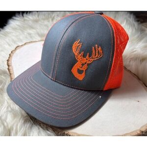 Pacific Headwear Snapback Hat Orange Gray Deer Hunting Adjustable NWOT Outdoor